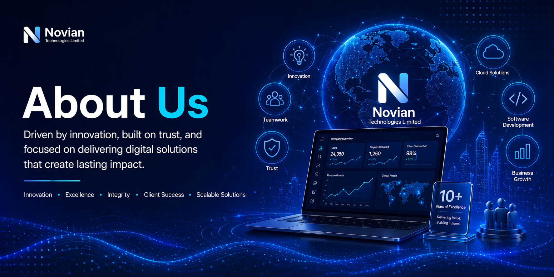 A modern office with people working